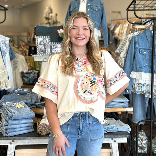 Boho Floral Knit Top