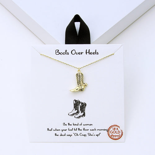 Boots Over Heels Gold Necklace Gold