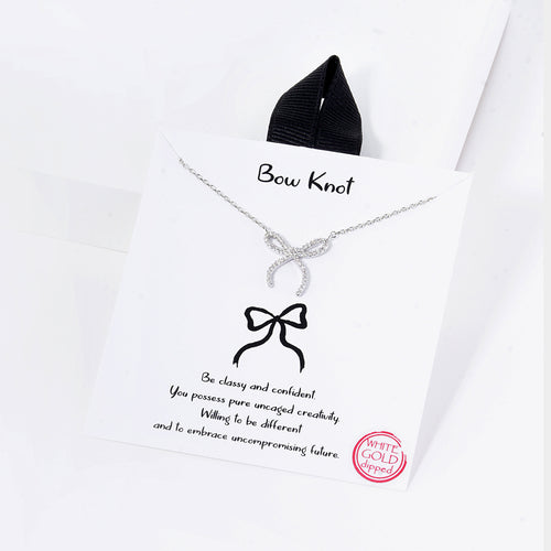 Bow Knot Necklace Silver