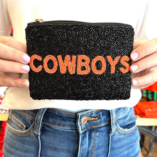 Cowboys Beaded Pouch