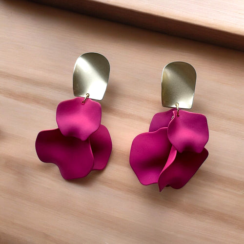 Emily Petal Earrings Fuchsia