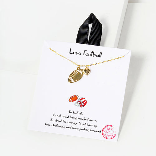 Football Necklace Gold