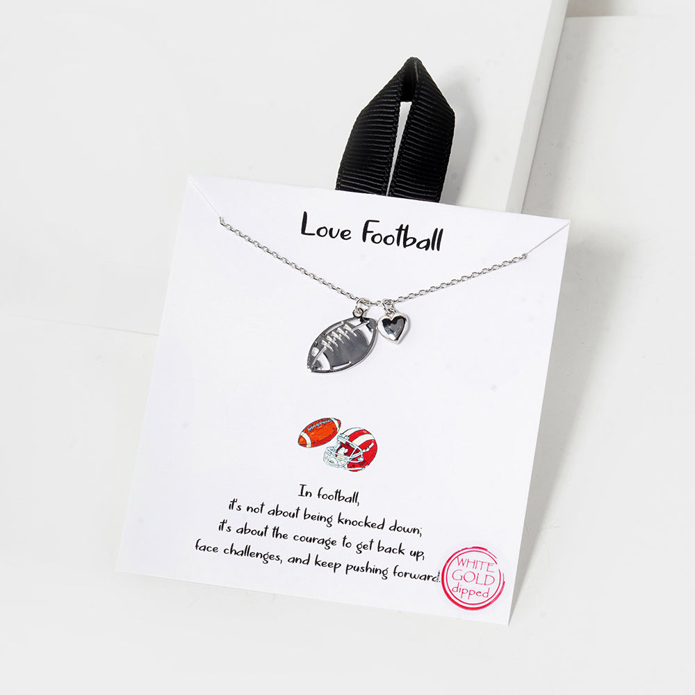 Football Necklace Silver