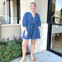 Fringed Denim Wrap Dress