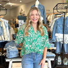 Izzy Green Floral Blouse