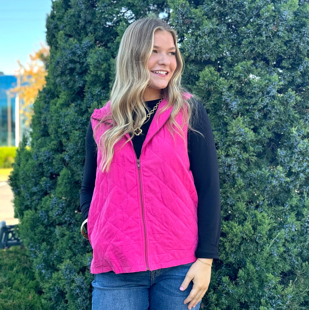 Jillian Lite Vest Hot Pink – J. Spencer