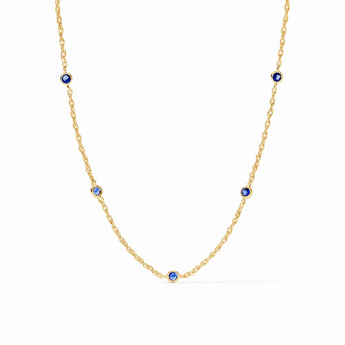 Julie Vos Celeste Delicate Station Necklace Blue Sapphire