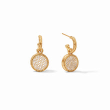 Julie Vos Fleur de Lis Hoop and Charm Earring Crystal Pave'