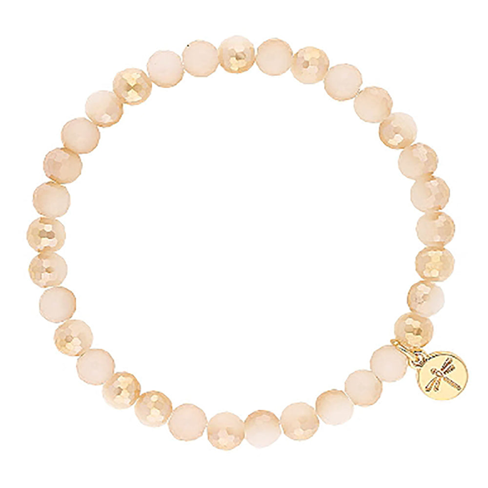 Lizas Clairsville 6mm Round Crystal Bracelet Nude Mix