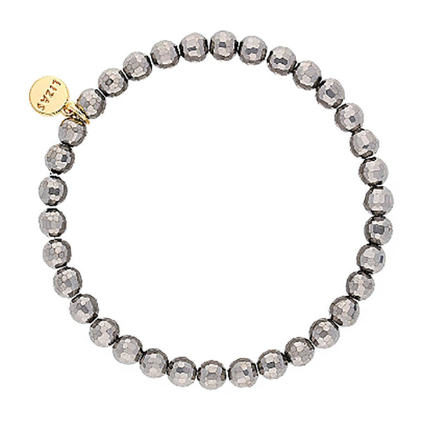 Lizas Clairsville 6mm Round Crystal Bracelet Hematite