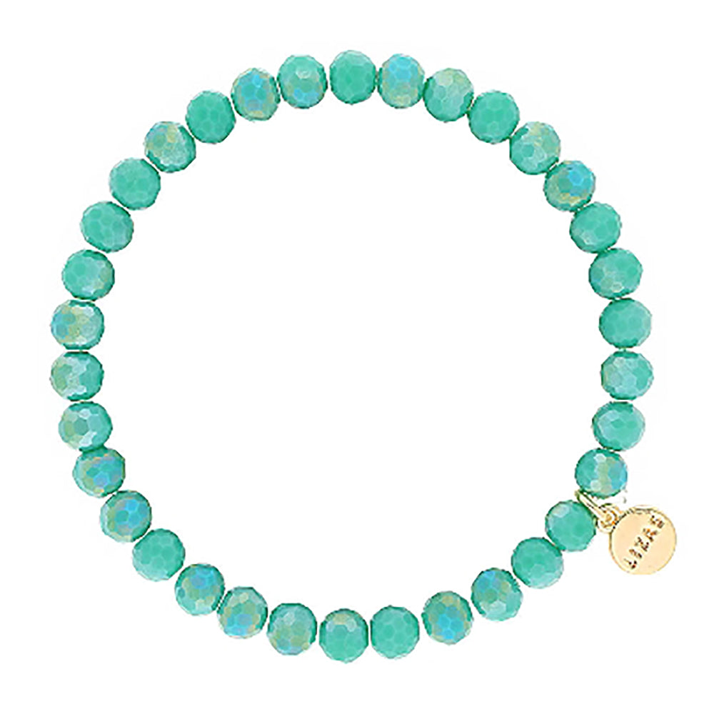 Lizas Clairsville 6mm Round Crystal Bracelet Jade