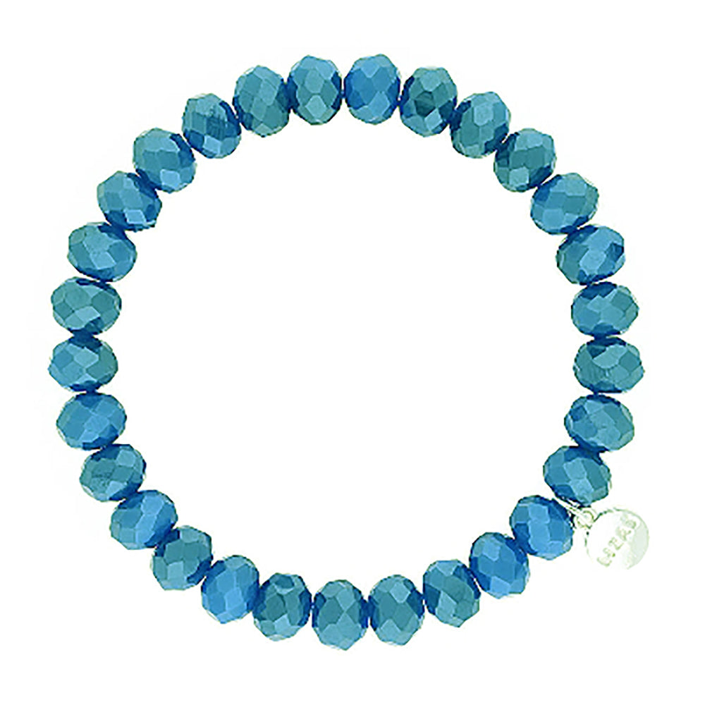 Lizas Clarksville 8mm Crystal Bracelet Chambry Blue