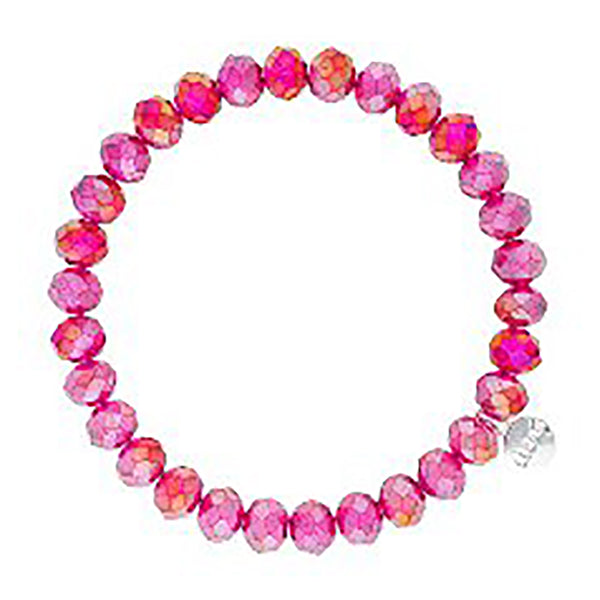 Lizas Clarksville 8mm Crystal Bracelet Fuchsia