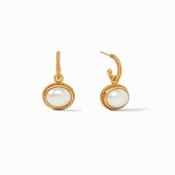 Julie Vos Calypso Hoop and Charm Earring Pearl