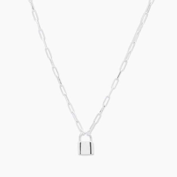 Gorjana Kara Padlock Necklace Silver